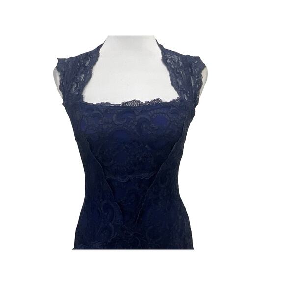 Nicole Miller Blue Lace Gown - Picture 3 of 13